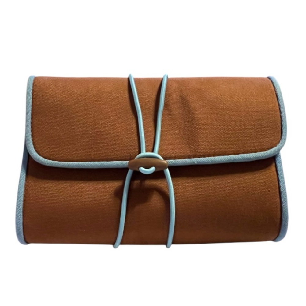 The Body Shop Brown and Blue Cosmetic Bag GUC